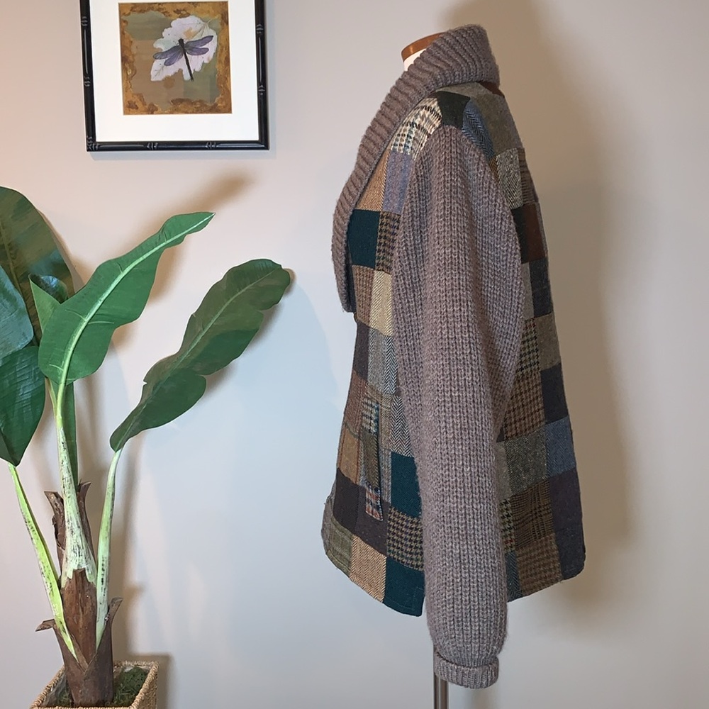 Orvis Multicolor Patchwork Shawl Collar Jacket - image 2